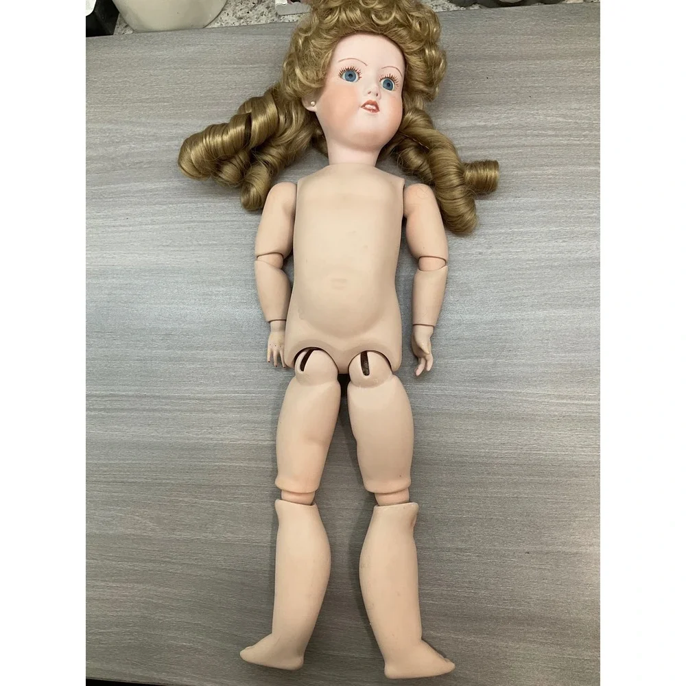 LARGE DOUBLE JOINTED BISQUE PORCELAIN 390 ARMAND MARSEILLE DOLL 19